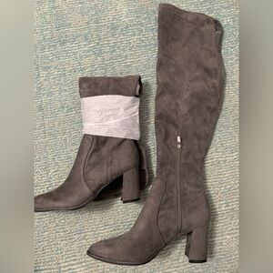 Brand New Marc Fisher Gray Over the Knee Boots Size 9